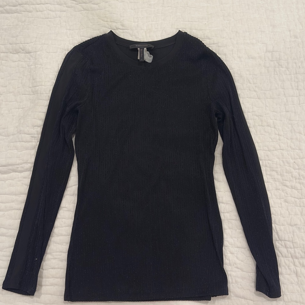 BCBGMaxAzria Classic Black Long Sleeve Top